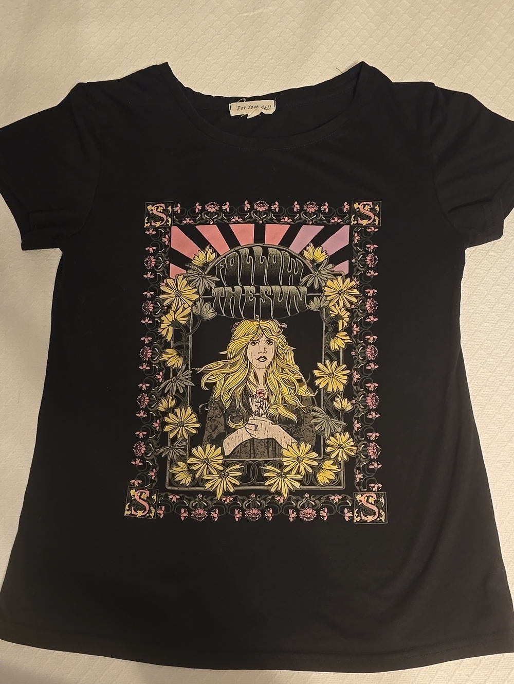 💫For Love Bell Stevie Nicks Follow the Sun Distressed Graphic Tee Size S